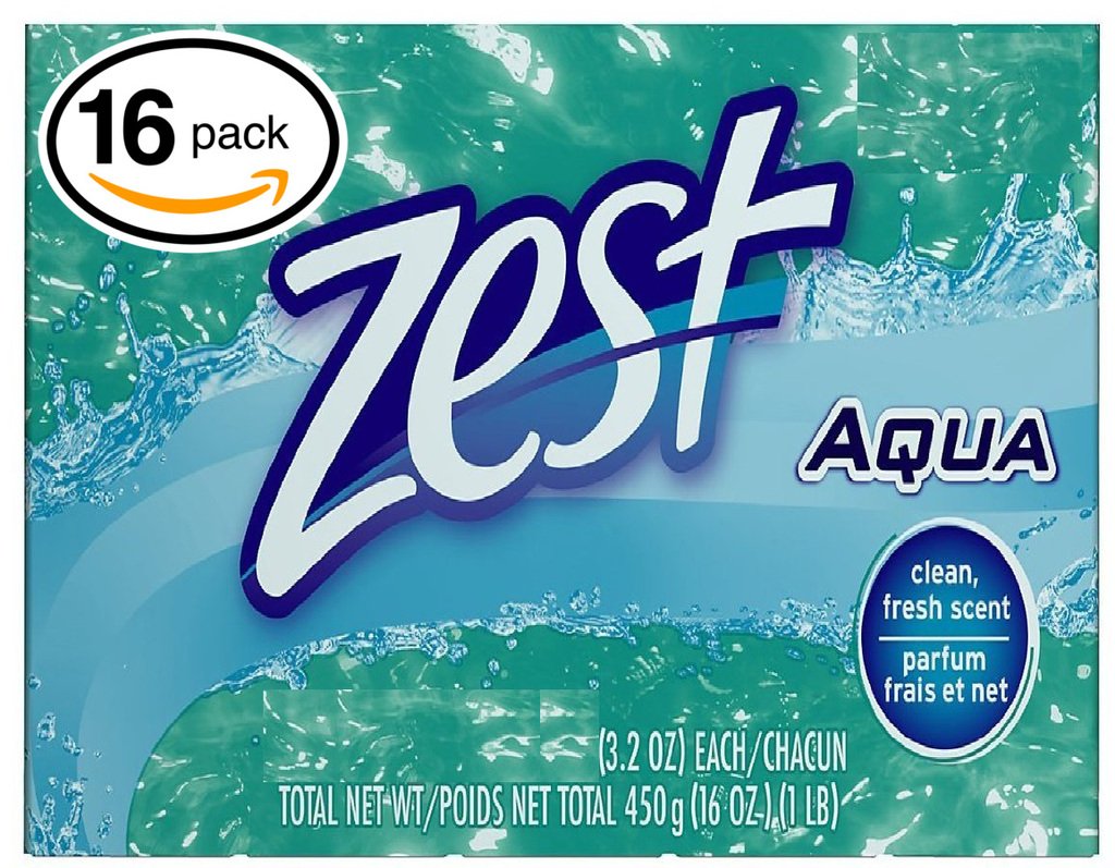 Zest Aqua Deodorant Bar Soap pack of 16 bars, 3.2oz each