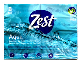 Zest Aqua Pure Cleansing Bar Soap packaging side view