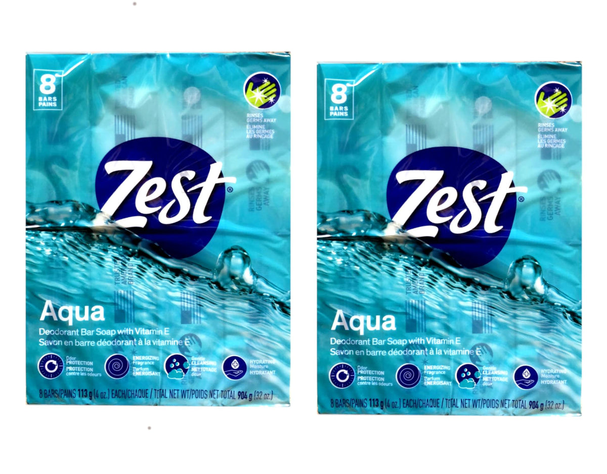 Zest Aqua Pure Cleansing Bar Soap with fresh scent description