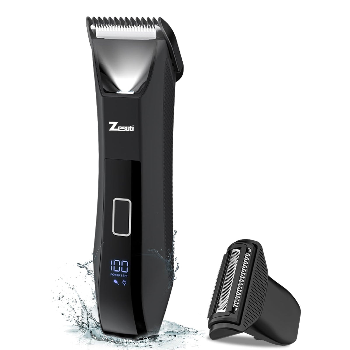 Zesuti Pubic Hair Trimmer front view with dual-head design