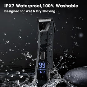Zesuti Pubic Hair Trimmer in shower setting demonstrating waterproof feature