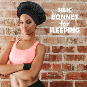 ZHENSILK silk bonnet in purple displayed on a flat surface