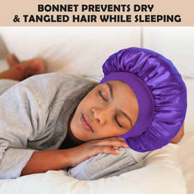 ZHENSILK silk bonnet worn by a woman while sleeping
