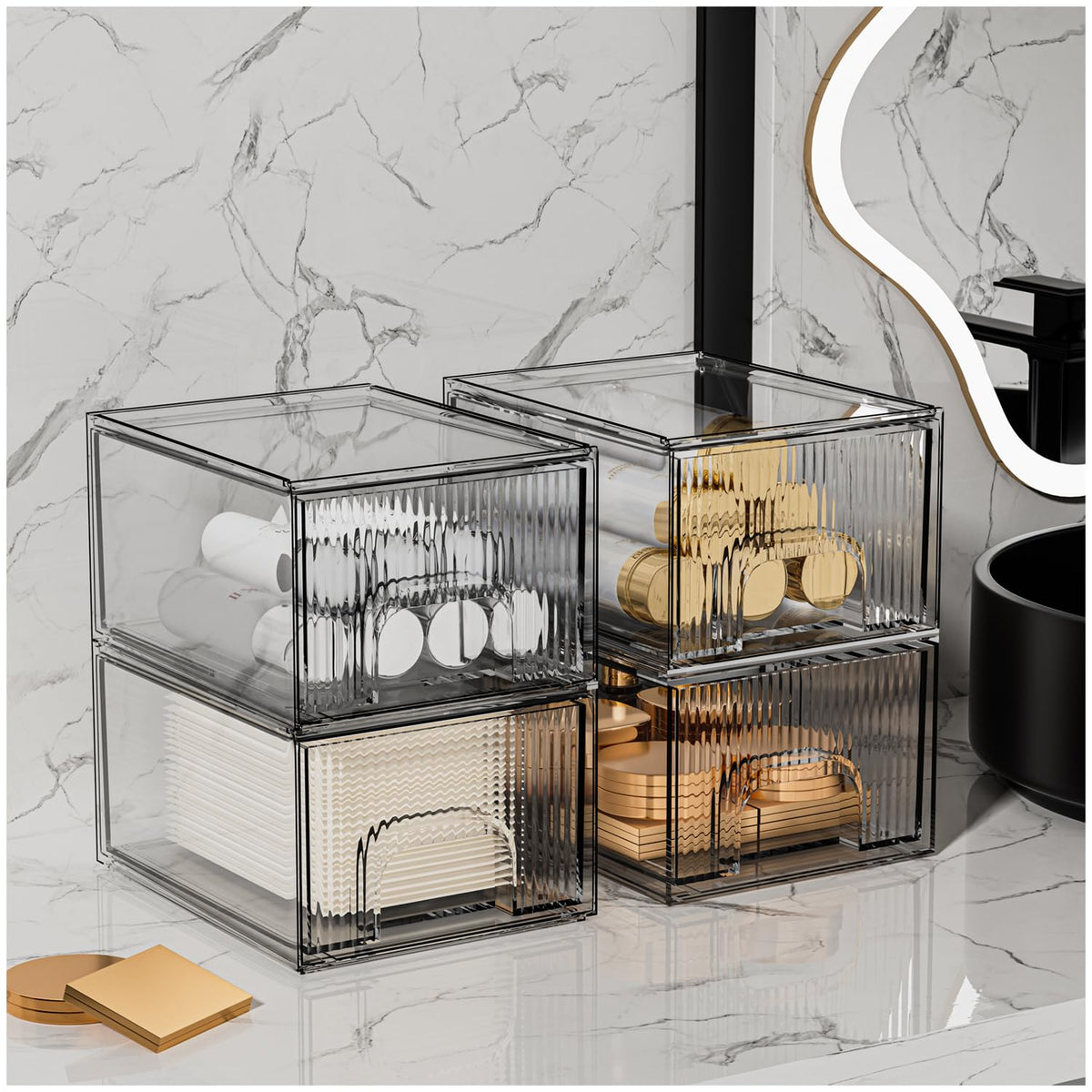 ZHIAI storage drawer with makeup brushes inside