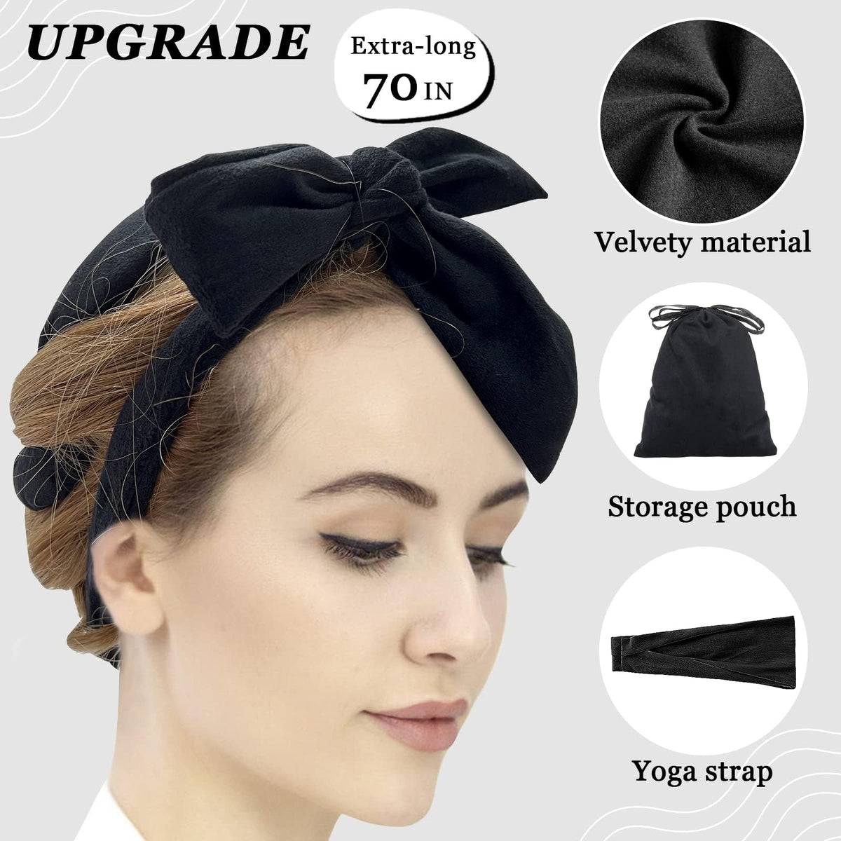 ZILAMPU curling headband with accessories including hair ties and spray bottle