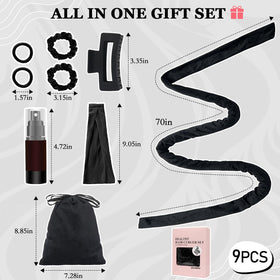 ZILAMPU Heatless Curls headband displayed with velour storage bag