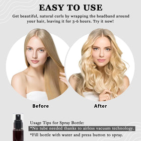 ZILAMPU Heatless Curls headband in use on long hair