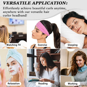ZILAMPU Heatless Curls headband with yoga band and hair clip