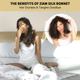 ZIMASILK 22 Momme Silk Bonnet displayed on a flat surface