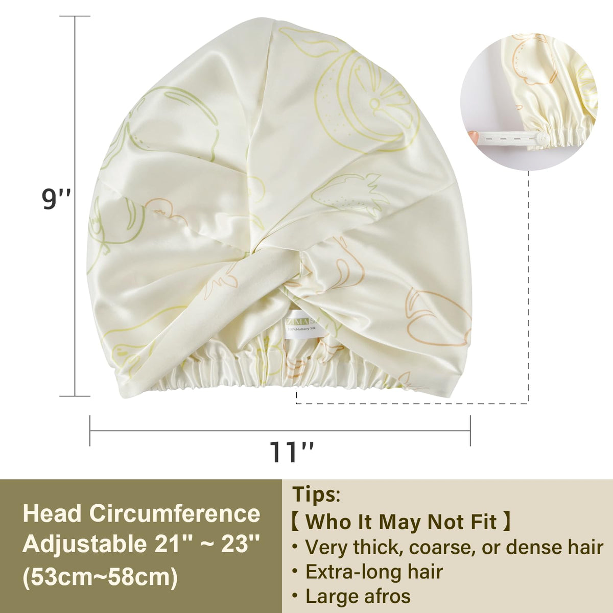 ZIMASILK 22 Momme Silk Bonnet in gift packaging