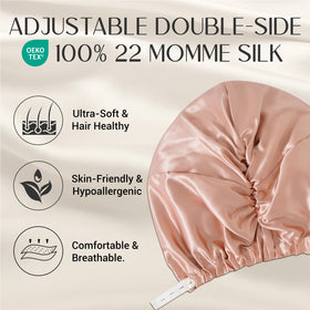 ZIMASILK 22 Momme Silk Bonnet showing interior silk texture