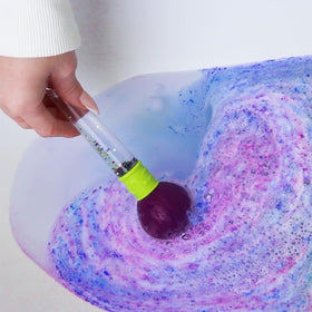 ZIMPLI Baff Bombz Magic Brush bath bomb with fruity scent labels