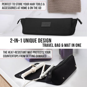 Zippered pocket of BAREFOOT CARIBOU Hair Tools Travel Bag