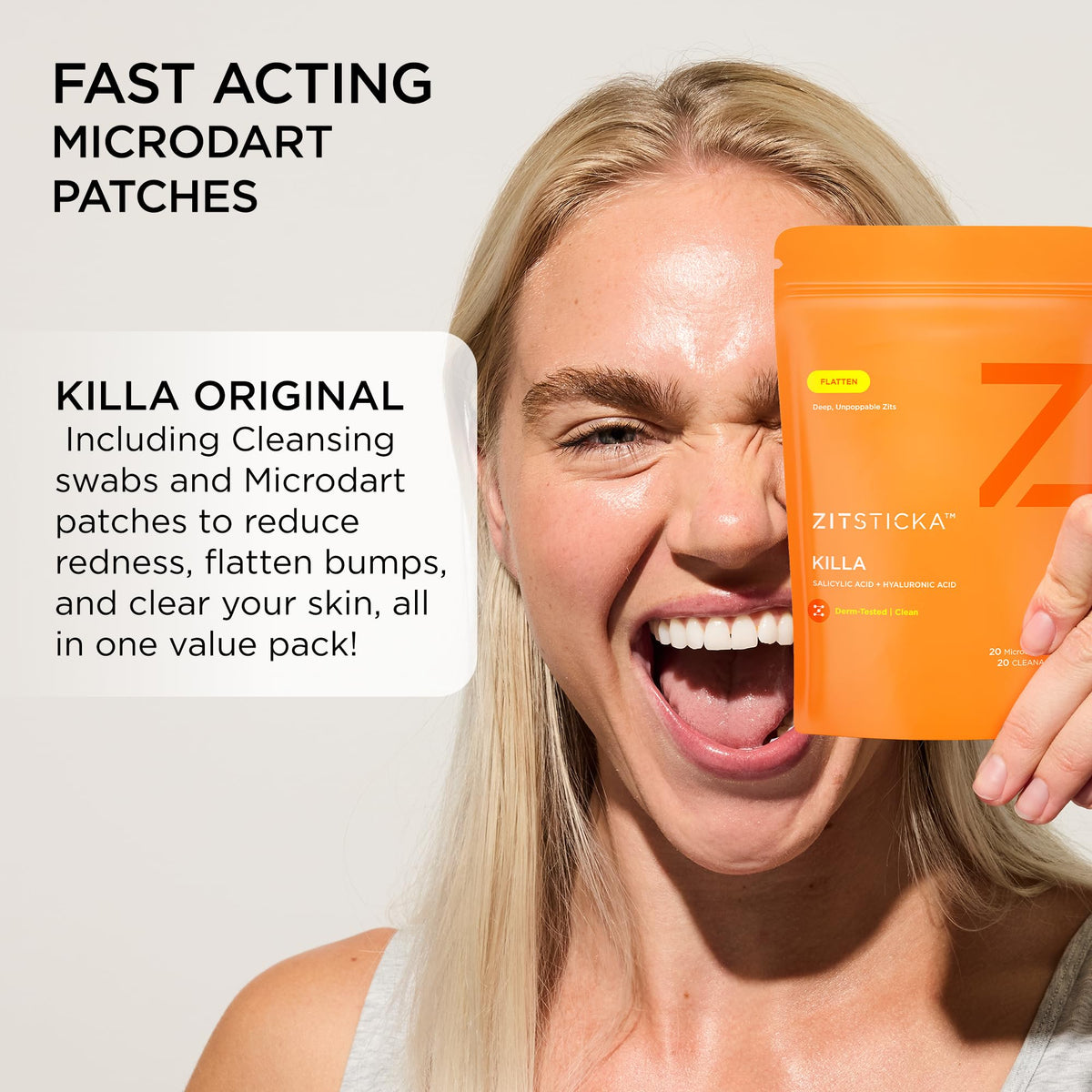 ZitSticka Killa Kit on a bathroom counter with skincare products