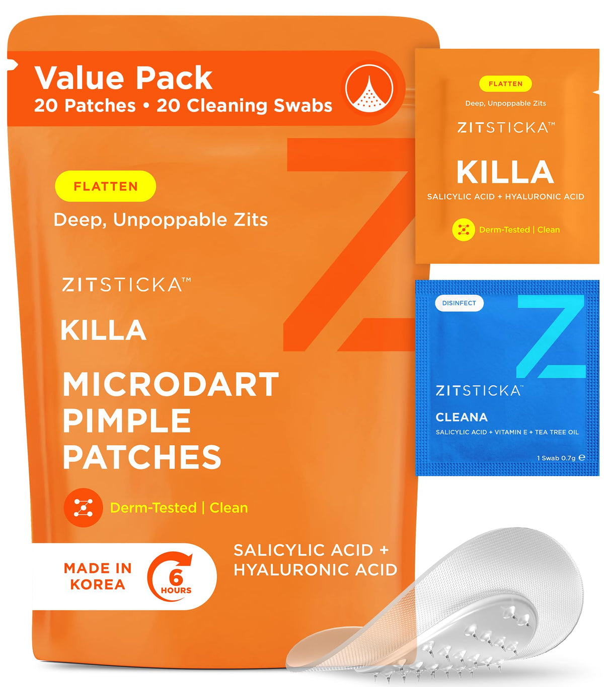 ZitSticka Killa Kit packaging front view with 20 microdart patches