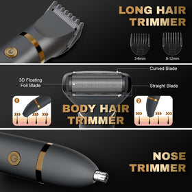 Zivelier Men Ball Shaver showing removable heads for easy cleaning