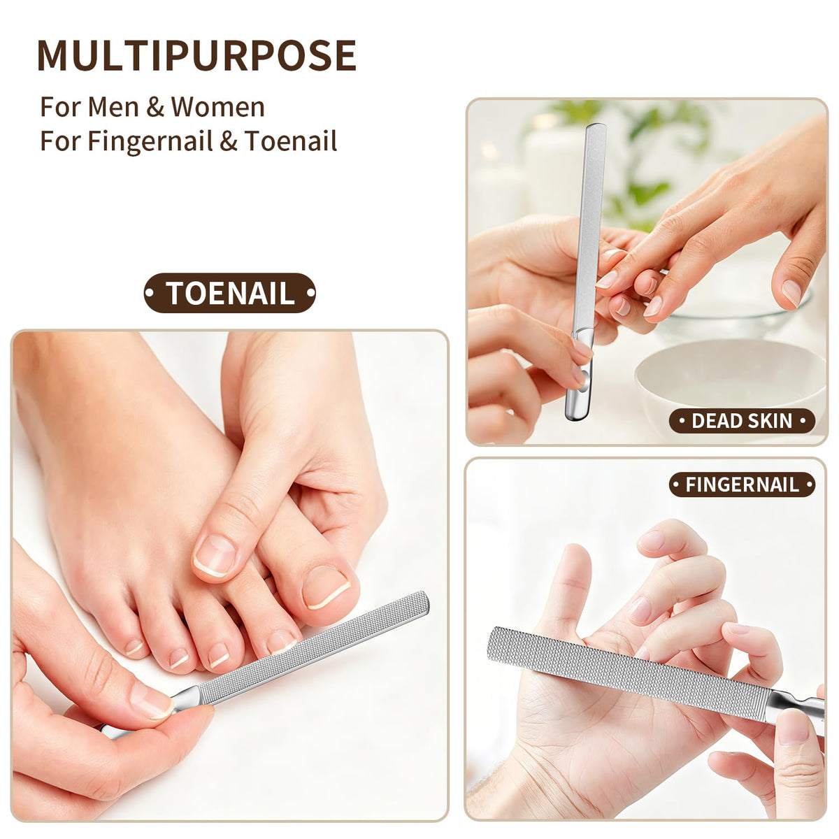 ZIZZON nail file held in hand for size reference