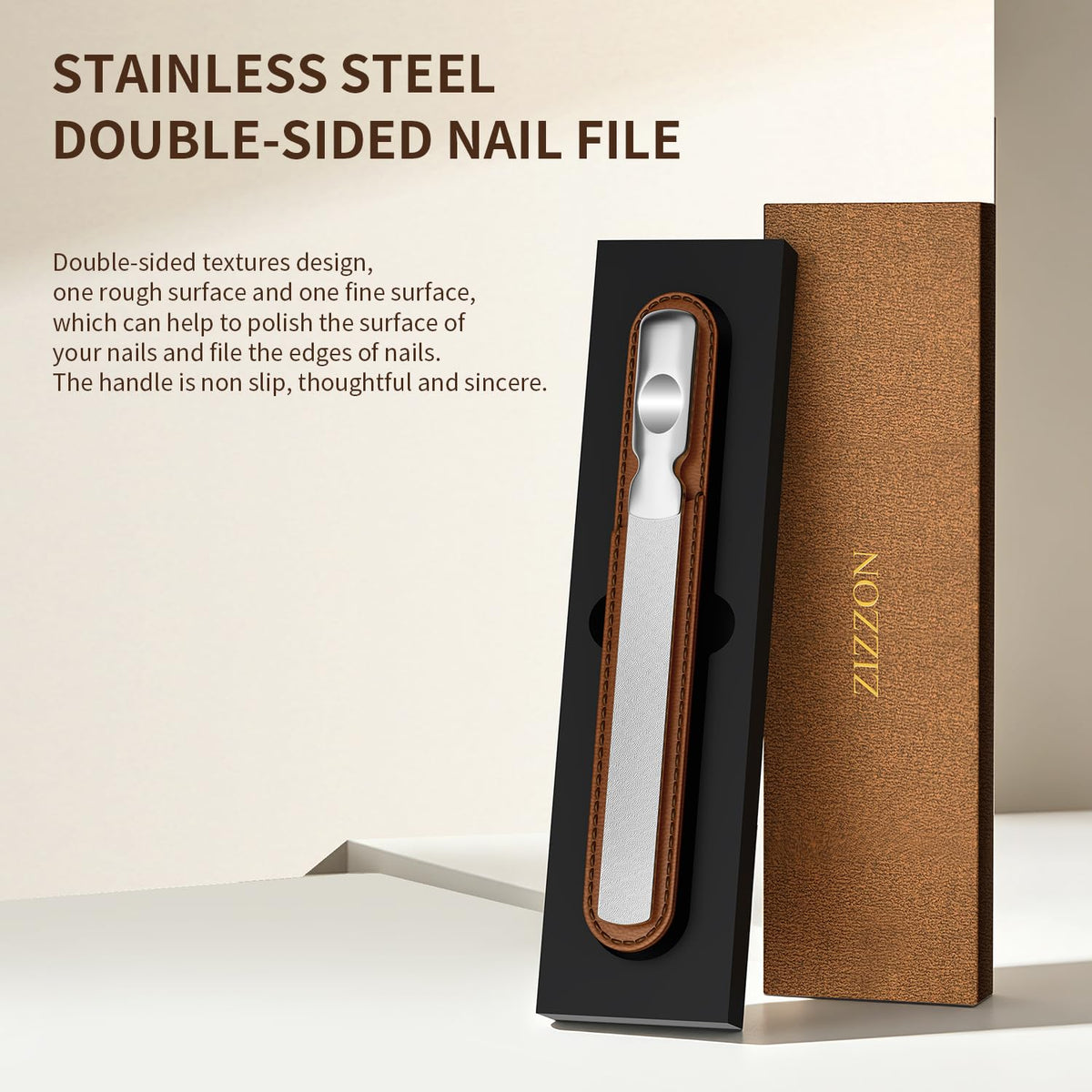 ZIZZON nail file used on fingernails