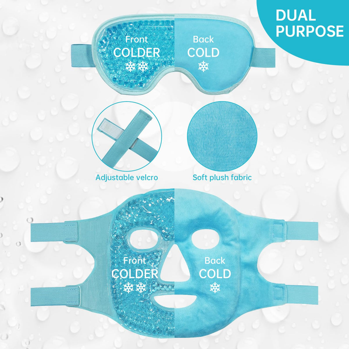 ZNÖCUETÖD Cooling Mask Ice Pack close-up of gel pack