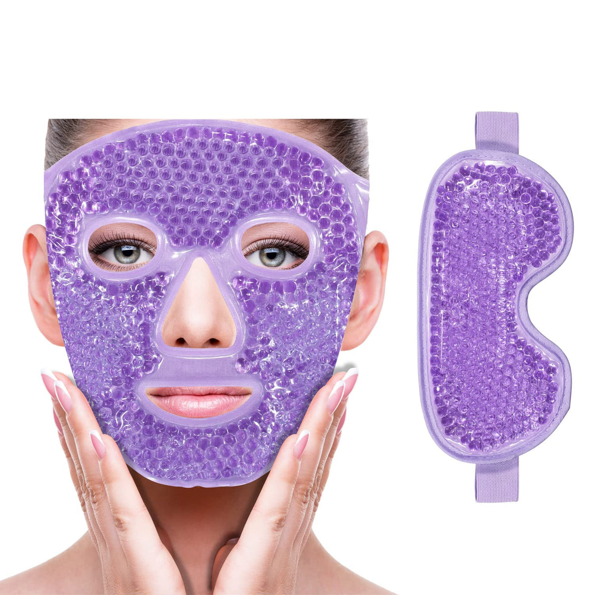 ZNÖCUETÖD Cooling Mask Ice Pack front view with gel filling