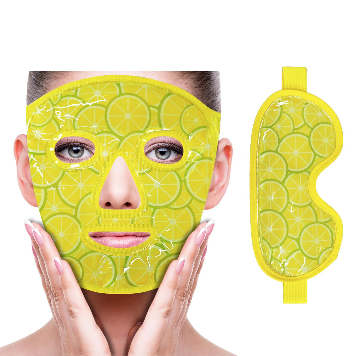 ZNÖCUETÖD Cooling Mask Ice Pack front view with plush backing