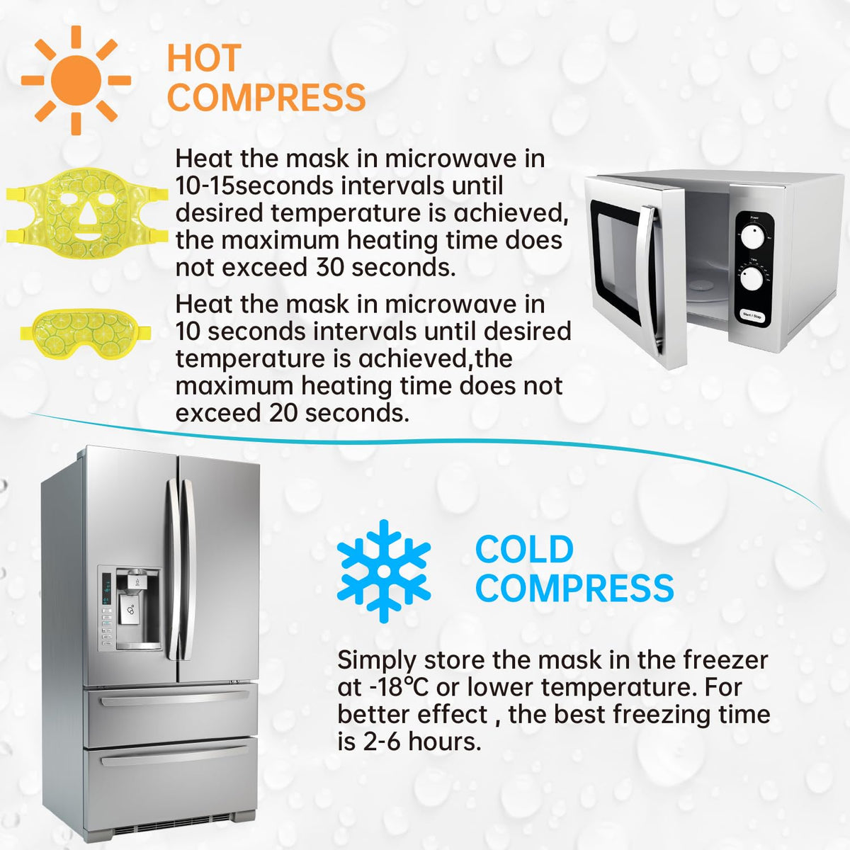 ZNÖCUETÖD Cooling Mask Ice Pack heated in microwave