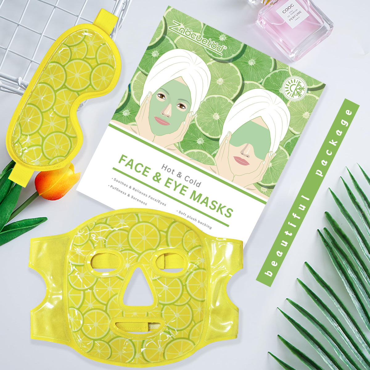 ZNÖCUETÖD Cooling Mask Ice Pack side view showing gel pack
