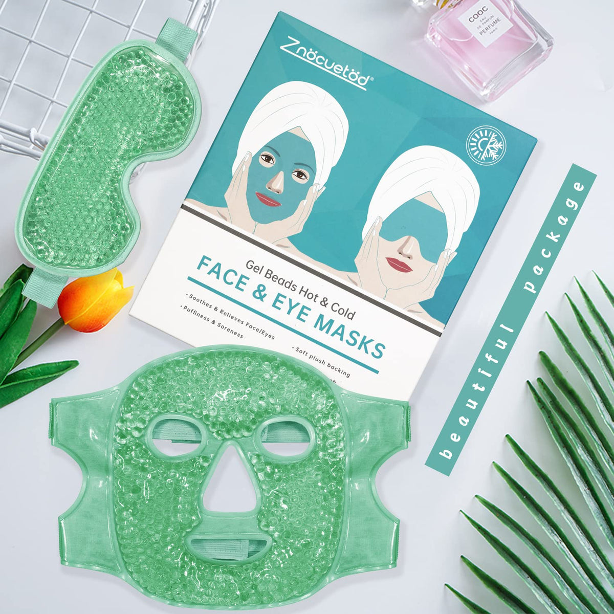 ZNÖCUETÖD Cooling Mask side view showing reversible fabric