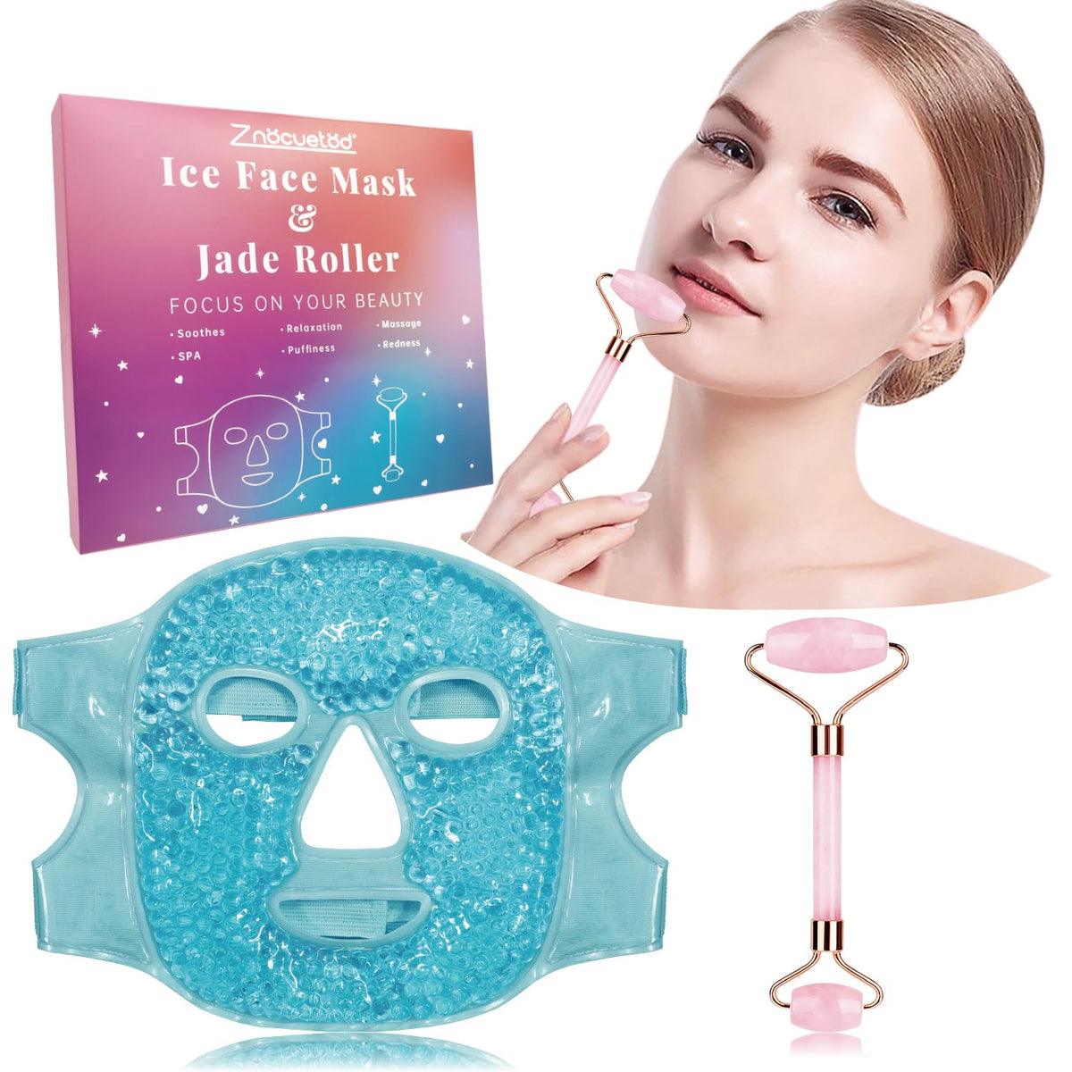 ZNÖCUETÖD Ice Face Jade Roller close-up