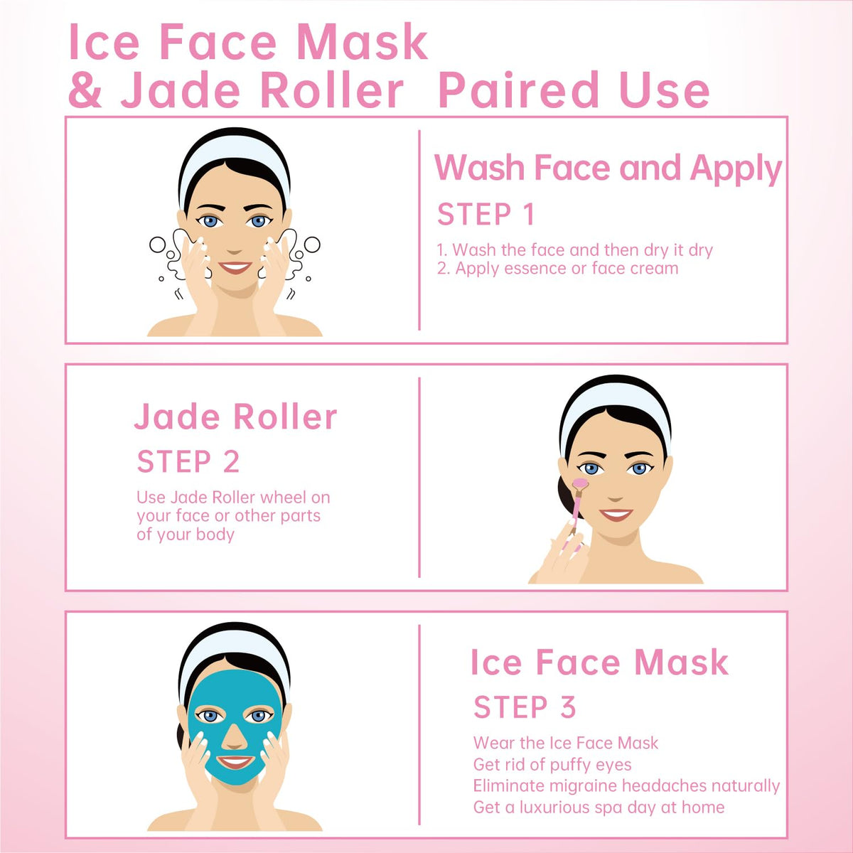ZNÖCUETÖD Ice Face Mask being applied