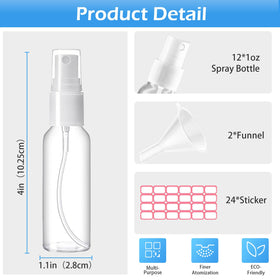 Zoizocp Mini Spray Bottles 30ml side view with cap
