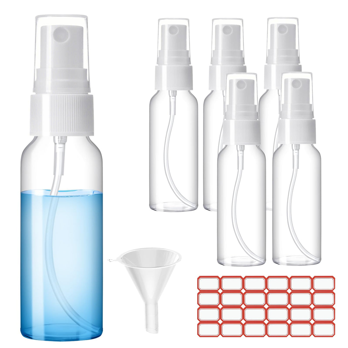 Zoizocp Mini Spray Bottles 50ml clear front view