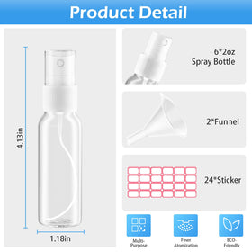 Zoizocp Mini Spray Bottles 50ml set in travel bag