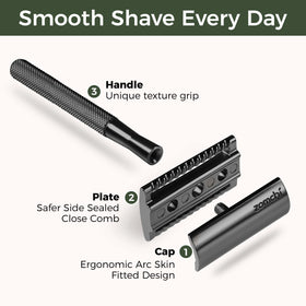 ZOMCHI Double Edge Safety Razor side view showing blade