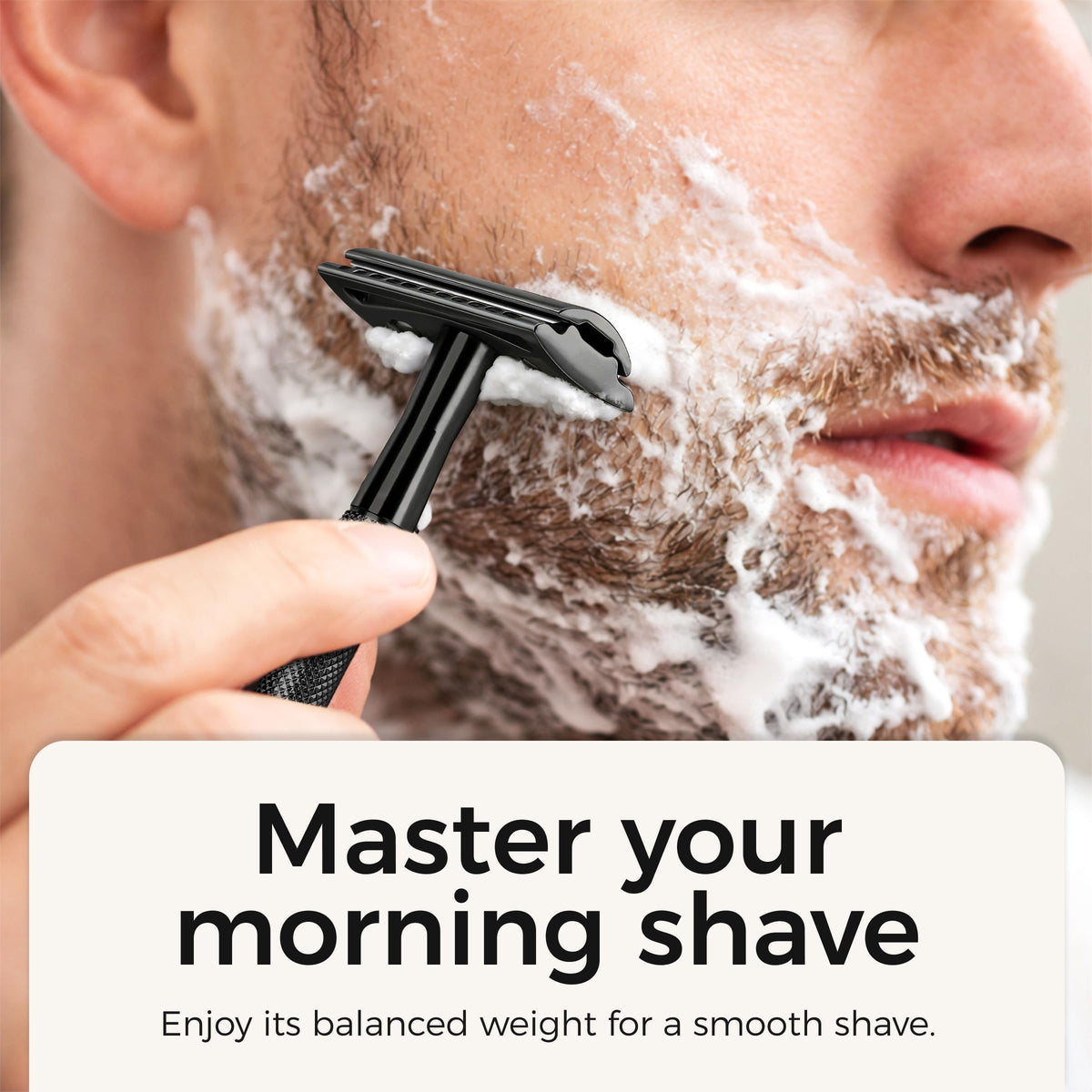 ZOMCHI Double Edge Safety Razor textured handle for grip