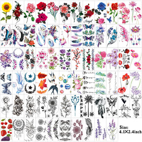 Zomme temporary tattoos with butterflies and flowers