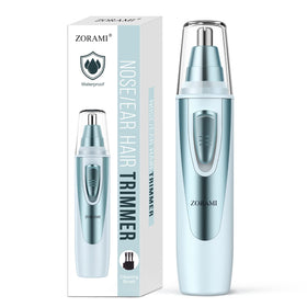 ZORAMI Ear and Nose Hair Trimmer front view with stainless steel finish