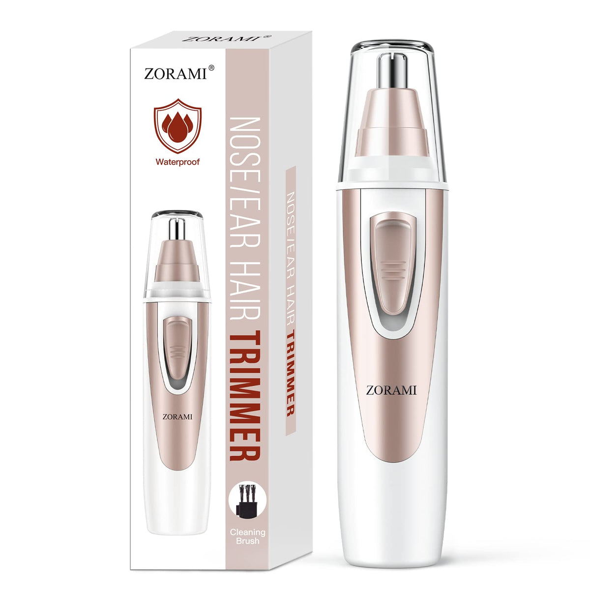 ZORAMI Ear and Nose Hair Trimmer pink model front view