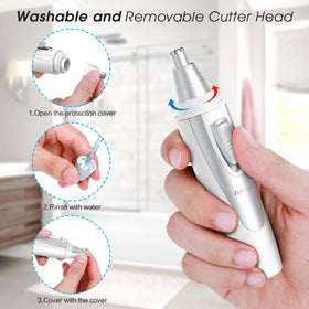 ZORAMI Ear and Nose Hair Trimmer showing battery compartment