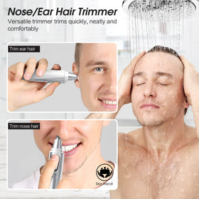 ZORAMI Ear and Nose Hair Trimmer side view showing stainless steel design