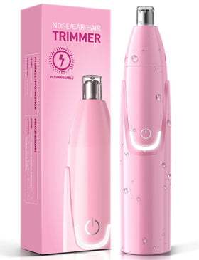 ZORAMI Rechargeable Ear and Nose Hair Trimmer front view in pink