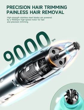 ZORAMI Rechargeable Ear and Nose Hair Trimmer mint green detachable head