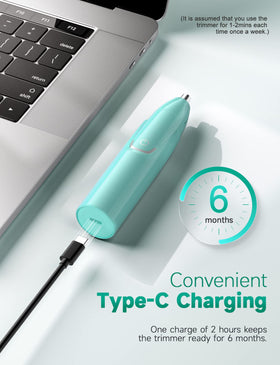 ZORAMI Rechargeable Ear and Nose Hair Trimmer mint green side view
