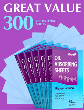 ZOROM'S oil absorbing sheets displayed with makeup