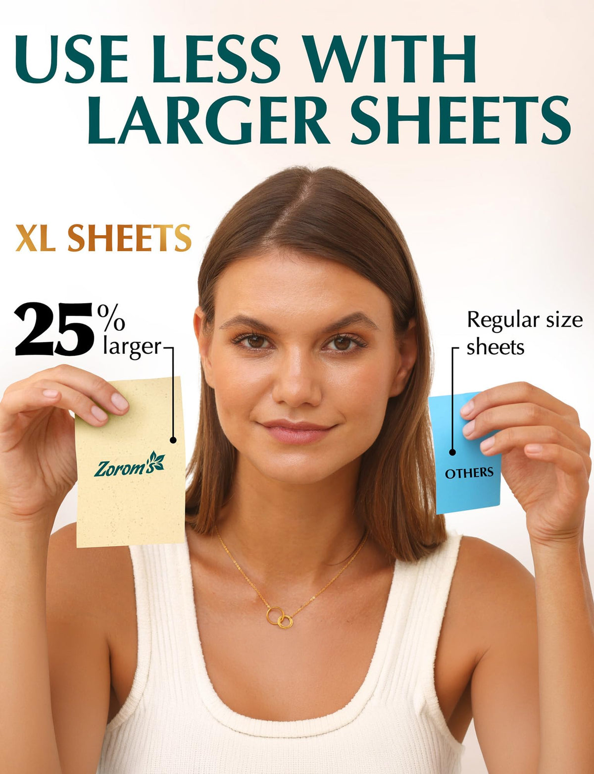 ZOROM'S oil blotting sheets being used on skin