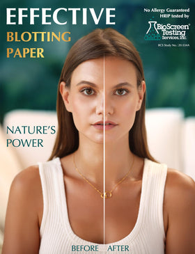 ZOROM'S oil blotting sheets showing size comparison