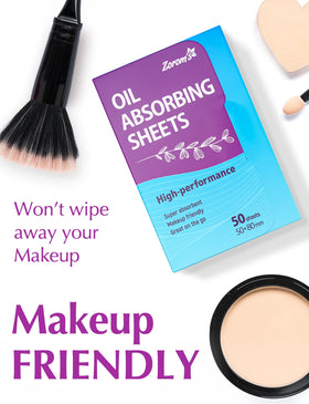 ZOROM'S oil sheets being used on skin