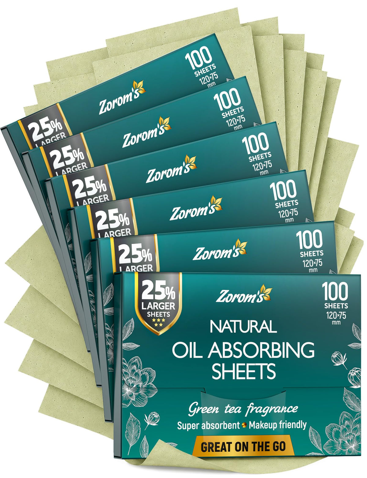 ZOROM'S XL Oil Blotting Sheets front view with packaging