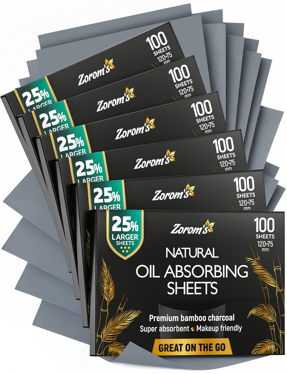 ZOROM'S XL Oil Blotting Sheets front view with packaging