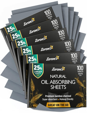 ZOROM'S XL Oil Blotting Sheets front view with packaging
